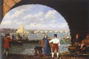 Agasse, Jacques-Laurent Landing at Westminster Bridge oil painting artist